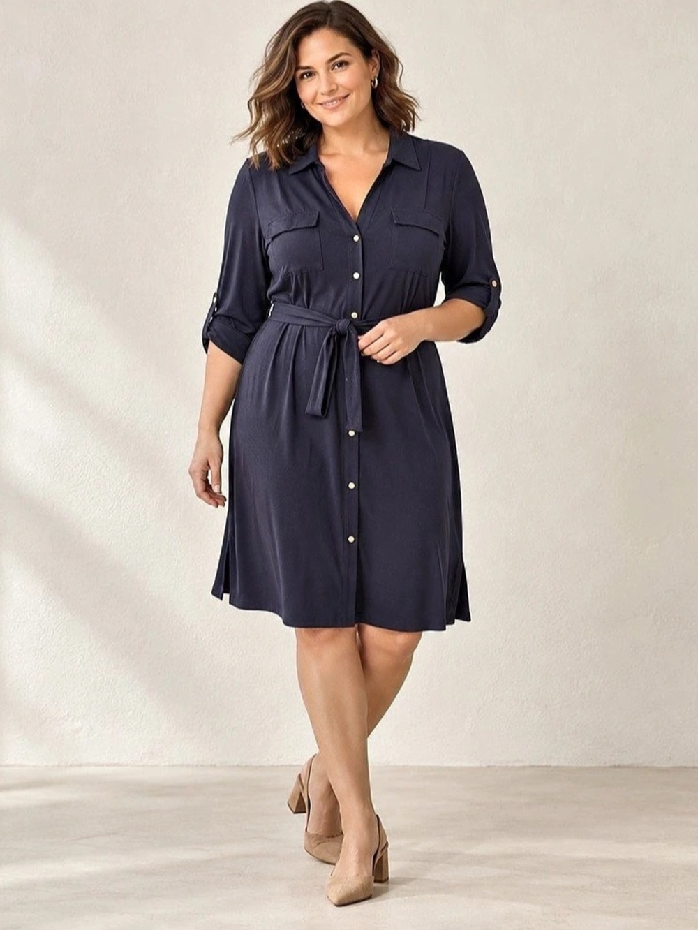 Brooks Brothers Shirt Dress in Navy Blue Size XL